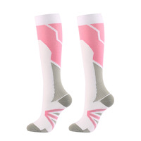 Chaussettes de Compression d'infirmière à la mode Confortable Durable 20-30 Mmhg Tricoté Équipage Haute Course Marathon Mollet Chaussettes de Compression