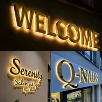 Lettres en acier inoxydable personnalisées rétroéclairées par LED, logo d'entreprise 3D illuminé pour la publicité extérieure des magasins et des bâtiments