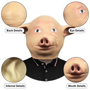 Masque <span class=keywords><strong>de</strong></span> tête <span class=keywords><strong>de</strong></span> cochon en latex mignon en gros, masque d'animal réaliste pour déguisement, accessoires <span class=keywords><strong>de</strong></span> <span class=keywords><strong>blague</strong></span> pour fête d'Halloween, personnalisable - Product Image 3