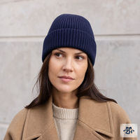 Fabricant de bonnets en tricot double couche ODM, avec revers côtelé, en tricot plissé, doux, pour le ski, le snowboard et le camping