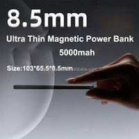 Cargador Portátil Magnético Inalámbrico de 5000mAh, Carga Rápida PD de 20W, Ultra Delgado, de Aleación de Aluminio, con Pantalla LED