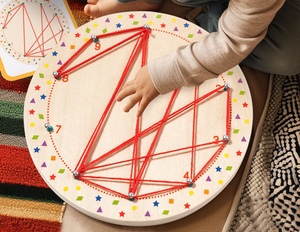 Géoplanche en bois - <span class=keywords><strong>Jeu</strong></span> de corde Montessori pour enfants et tout-petits, création de formes éducatives, casse-tête, jouet STEM, géoplanche - Product Image 5