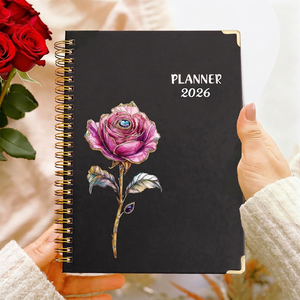 Libreta Personalizada 2026 con Tapa Dura de Cuero, Hojas Sueltas, Espiral, Diario, Agenda, Organizador Diario, Semanal y Mensual, Regalo - Product Image 1