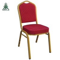 Vente en gros de chaises de réception de mariage à dossier haut chaise de banquet empilable en velours en tissu pour hôtel