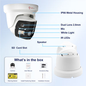 <span class=keywords><strong>Anpviz</strong></span> Stock US 4K 8MP POE IP 180 °   Caméra de sécurité à double objectif Audio bidirectionnel Dissuasion active H.265+ IP66 Caméra panoramique - Product Image 3