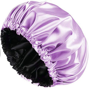 Gorro de Dormir de Satén Moderno para Mujeres y Niñas, Gorro para el Cabello de Color Sólido, Gorro de Seda de Doble Capa con Cordón Ajustable - Product Image 2