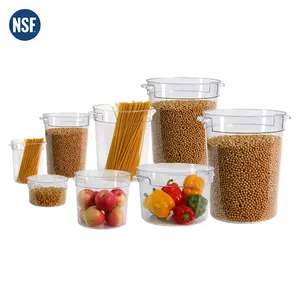 Ensemble de bacs de rangement ronds hermétiques en plastique pour céréales, boîte de rangement pour aliments secs
