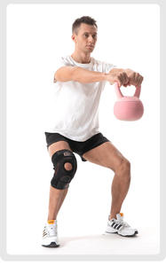 Genouillère de soutien articulée professionnelle de haute qualité pour la course à pied et le sport, avec coussinet en silicone - Product Image 4