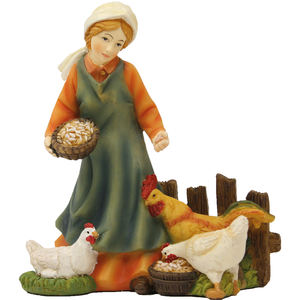 ZICOM Maid with Chickens <b>Nativity</b> Figure <b>Set</b> for 9cm Figures Germany Origin Model 9069-K182-76 - Product Image 1