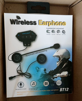 Casque de moto BT12, écouteurs sans fil pour moto avec microphones, mains libres