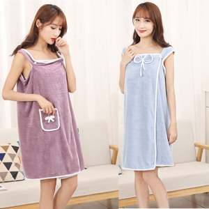 Peignoir de bain en microfibre personnalisé avec logo, sexy, pour femmes, SPA, douche, robe de bain, enveloppement corporel, peignoir, belle serviette pour femmes - Product Image 1