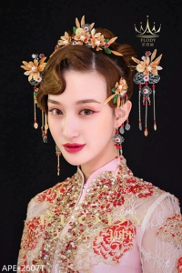 APE-2607T AFLODY Factory Wholesale <strong>Jewelry</strong> Traditional <strong>Chinese</strong> Tassel Hanfu Handmade Flower <strong>Set</strong> Wedding <strong>Bridal</strong> Headband - Product Image 2
