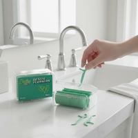 Fil dentaire à usage domestique pour soins quotidiens avec étui de voyage, manche antidérapant, barre de fil résistante à la déchirure avec queue en arc, fil à double usage