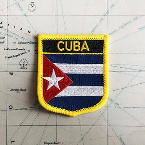 Parches Bordados de la Bandera Nacional de <span class=keywords><strong>CUBA</strong></span>, Insignia en Forma de Escudo y Pin Cuadrado, Juego de un Par para Decorar Mochilas, Brazaletes de Tela y Regalos - Product Image 4