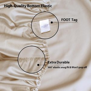 Tamaño Queen 100% algodón egipcio 600 hilos Sábana de colchón Premium <span class=keywords><strong>Beige</strong></span> 16 \ "Bolsillo profundo 1 Sábana inferior Sábanas planas ajustables - Product Image 5