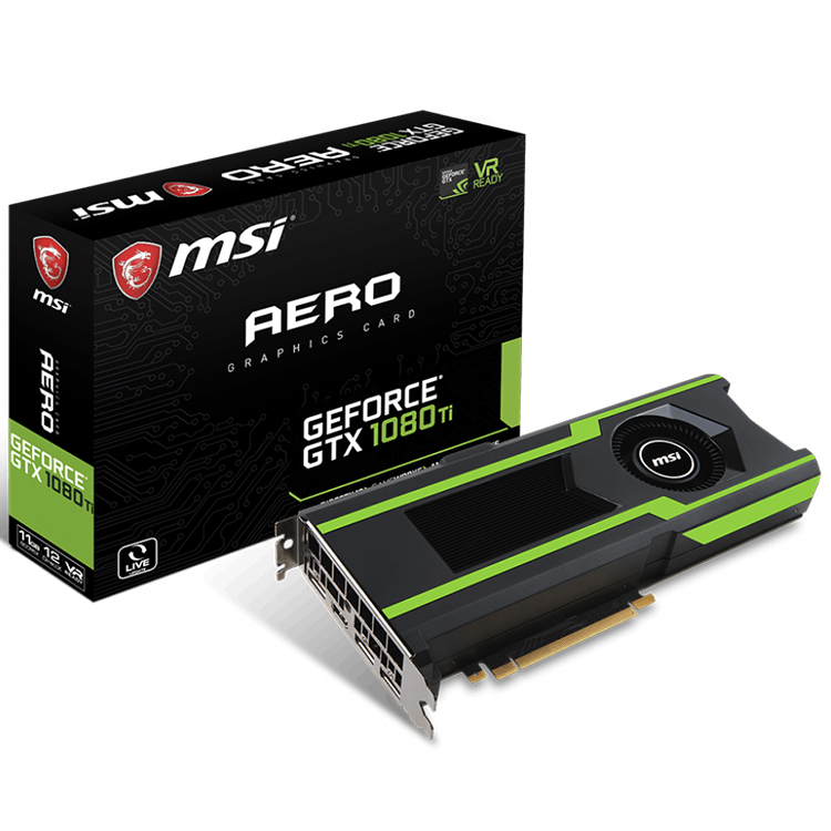 MSI NVIDIA Geforce GTX 1080 Ti AERO 11G carte graphique de jeu d'occasion avec mémoire GDDR5X de 11 go prise en charge de l'overclocking