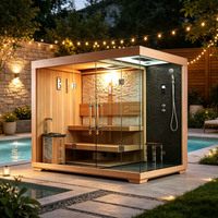 Sauna vapeur combiné à chauffage électrique 9 kW en bois de pruche massif avec panneau de commande numérique – Vente en gros directe – Meilleures ventes