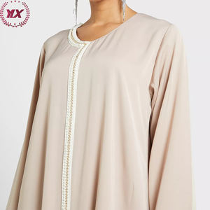 Vente en gros de robes à col ras du cou pour femmes, <span class=keywords><strong>robe</strong></span> musulmane de luxe de Dubaï <span class=keywords><strong>2023</strong></span> modes, kimono islamique de l'Aïd, abaya pour femmes - Product Image 4