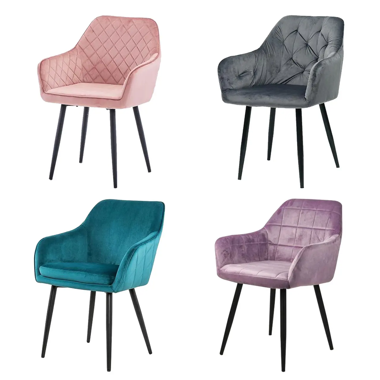 Lüks İskandinav tasarım yemek mobilya sillas Metal bacak döşemelik kumaş Modern kadife yemek sandalyeleri yemek odası için restoran