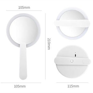 Mini miroir de maquillage à main avec lumière LED, miroir cosmétique pliable à LED, miroir de poche - Product Image 2