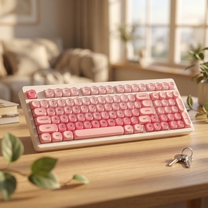 ZORNHER ZH980 %95 Fondöten Pembesi Kremsi PBT Yeni Num Pad Şirin Jöle Tuş Başlıkları Hot-Swap RGB Arkadan Aydınlatmalı Üç Modlu Klavye - Product Image 1