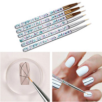 Vente en gros Yueshii – Lot de 3 stylos pinceaux pour nail art, décoration de manucure, dessin de lignes fines, poils synthétiques, manche en métal