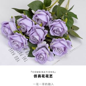 Proveedor de Venta Directa, Ramo de Flores Artificiales de Rosas de Terciopelo Hechas a Mano para Boda, Día de la Madre, Diseño Moderno y Ligero - Product Image 6