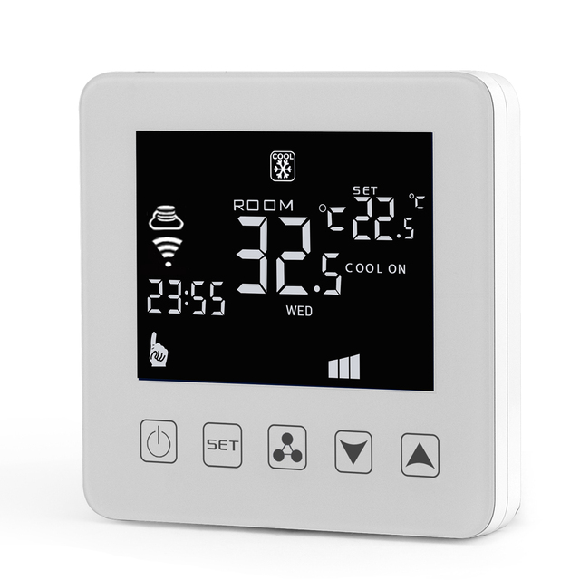 Smart WIFI Room Thermostat for Fan Coil System with Google Assistant and Amazon Alexa