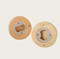 Ouvre-bouteille aimanté rond en bambou avec logo personnalisé, design vierge pour bouteilles de bière