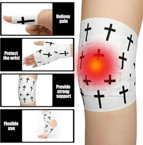Cinta Deportiva Xingda de Alta Elasticidad/Transpirable, Diseño <span class=keywords><strong>Cruzado</strong></span> Blanco y Negro, <span class=keywords><strong>Vendaje</strong></span> de Emergencia para Atletas - Product Image 3