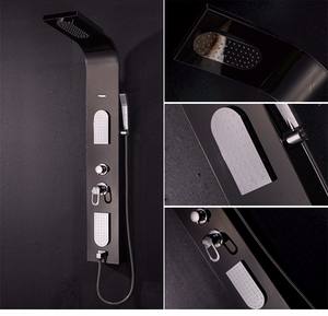 Columna de Ducha Moderna de Pared con Acabado Cromado para Hoteles, con Efecto Lluvia, Alta Presión, Triple Salida de Agua y Barra Deslizante - Product Image 6