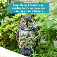 Déterrent à oiseaux en forme de hibou rotatif pour la protection des jardins intérieurs et extérieurs, dissuasion des oiseaux, épouvantail à oiseaux, observation des oiseaux dans la cour, PE Water