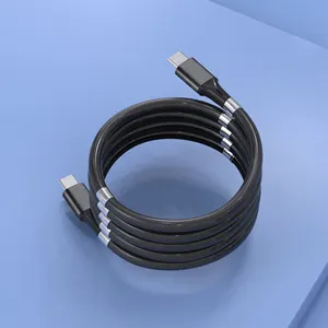 磁気吸収充電器ケーブル磁気自己巻線充電ケーブルAndroidType-C用磁気データケーブル