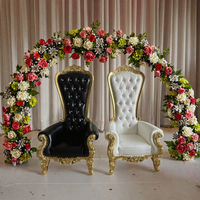 Chaise royale de luxe en bois de style européen pour mariés, dossier haut, pour hôtels et clubs - Vente directe fabricant de matériel de mariage