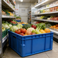 Caisses en plastique pour fruits et légumes conformes aux normes européennes, durables, écologiques, empilables, solides, pour la logistique et le stockage