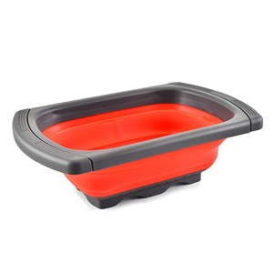 Panier à légumes pliable rouge bleu vert en plastique 35,5x26x5cm extensible double couche épaissi pour évier de cuisine - Product Image 5