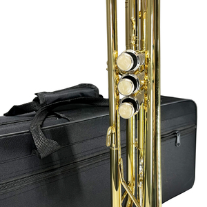 <span class=keywords><strong>Trompeta</strong></span> Bb de laca dorada de Grado Profesional, Material de latón, instrumento Musical de viento de latón, marca personalizada hecha en China - Product Image 4