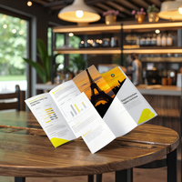 Design personnalisé papier couché biodégradable imprimé plié à trois volets brochures de services brochure de catalogue de magazines