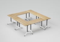 Table de formation modulaire moderne LIWEI, gain de place, avec chaises pliantes en maille à roulettes pour bureau et salle de conférence