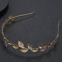 Mode européenne et américaine bandeau en métal mariée baroque forme de feuille couleur or cerceau femme déesse grecque accessoires de cheveux