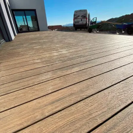 Easy installation 25 mm thickness outdoor composite plastic wood board terrace patio balcony WPC floor decking