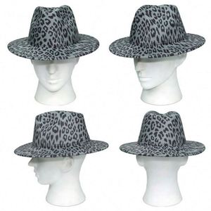 New Trend Stylish Two-Side Print Children's Casual Party Fedora <b>Hats</b> with Leopard Print <b>for</b> Unisex - Product Image 2