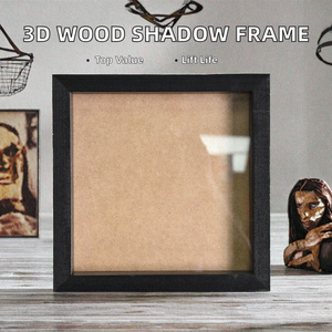 Cadres de boîte d'affichage en bois 3D de haute qualité de 10 pouces avec impression UV et verre, ombre profonde, vente en gros - Product Image 2