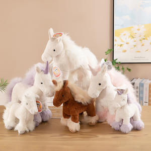 Peluche Personalizzato Realistico di Unicorno in Piedi, Simpatico Cavallo <span class=keywords><strong>Pony</strong></span> Imbottito per Decorazione Casa - Product Image 1