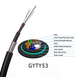 Good price 24core outdoor double jacket <strong>amoured</strong> underground optical fiber cable - Product Image 1