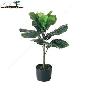 Groothandel Plastic Nep Faux Lyrata Plant Kunstmatige Bonsai Fiddle Leaf Fig Boom