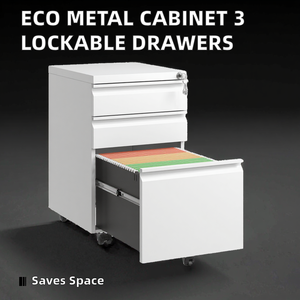 Factory Price Modern Eco-Friendly Durable Steel Storage <b>Cabinet</b> 3 Lockable Drawers Key Lock Adjustable A4 Home <b>Office</b> School - Product Image 2