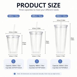Lot de Gobelets en Plastique Transparent de 32 oz avec Couvercles et Pailles, Sans BPA, Réutilisables pour Café Glacé, Fêtes, Anniversaires, Remise de Diplômes - Product Image 3