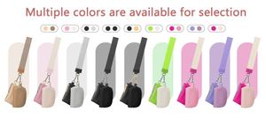 Fashion Polyester Double Wrist LULU Wallet Coin Bag with Custom Logo Dual Pouch <b>Wristlet</b> Keychain Bracelet Card Holder Wallet - Product Image 6