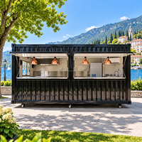 Bar en conteneur modulaire de 20 pieds, cuisine modulaire extérieure en conteneur pour entreprise de restauration rapide (BBQ, burgers) à vendre